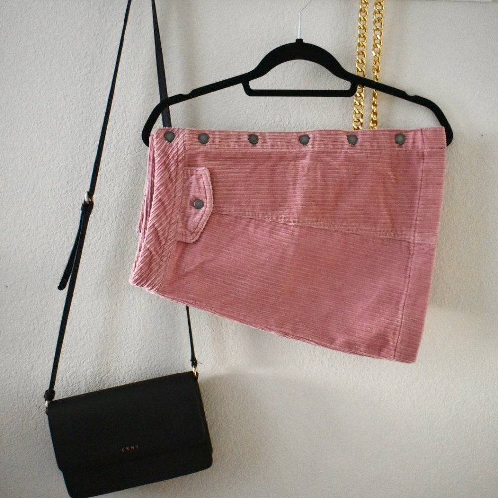 H&M Pink Corduroy Mini Skirt